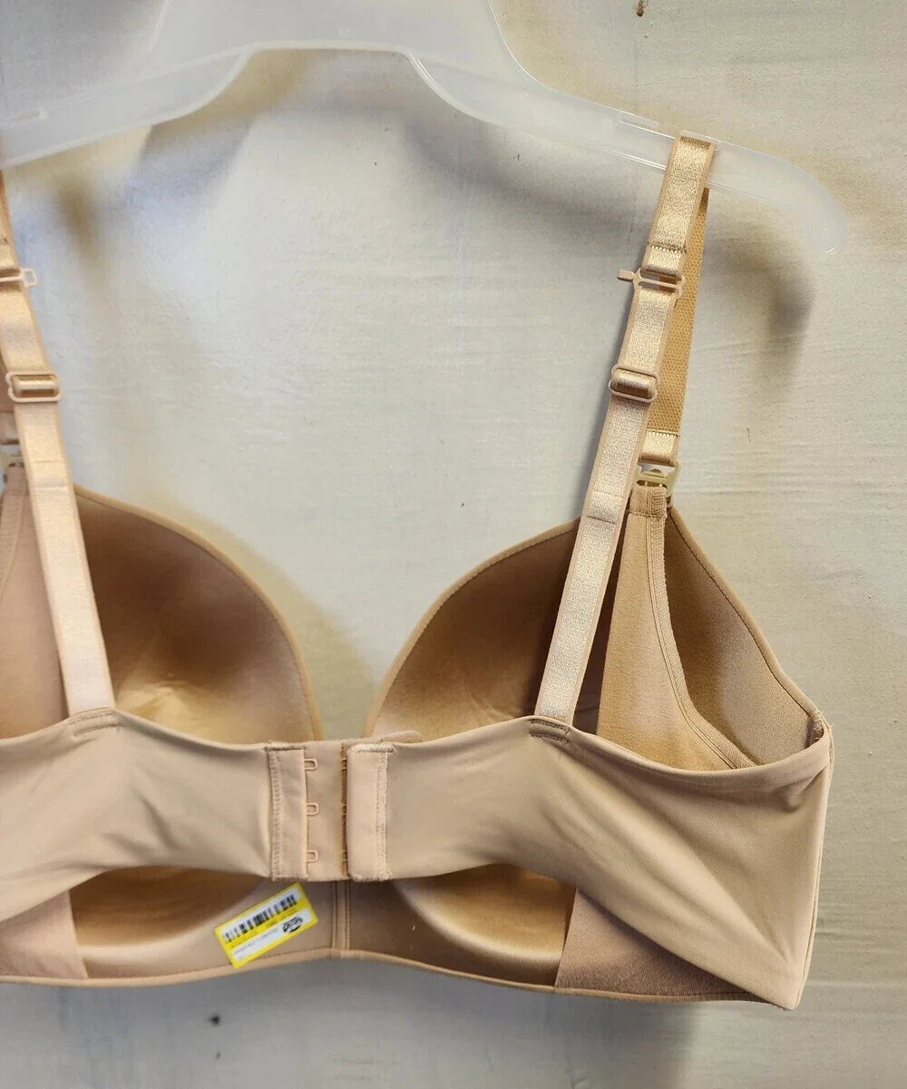NWOT Auden Women Beige Wireless Lightly Line Nursing Bra Adjustable Straps 38DDD